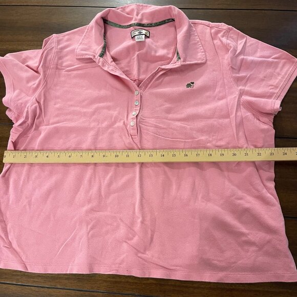 Caribbean Joe Womens Pink Polo Shirt 2X Cotton/Spandex Short Sleeve Button-Up Co - Picture 4 of 8